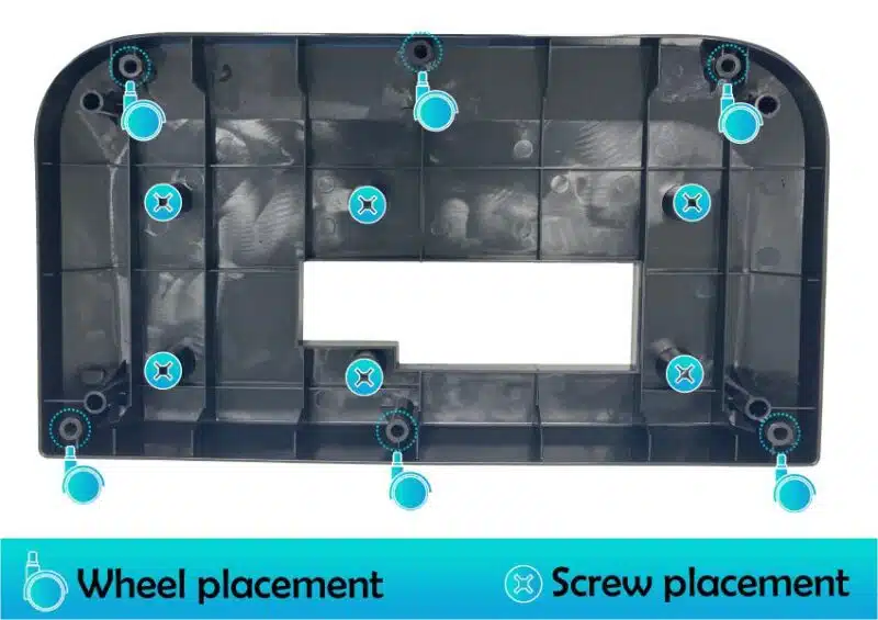 Misting Fan screw & wheel placement