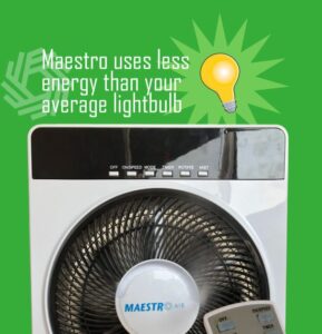 Maestro Air Misting Fan low power consumption